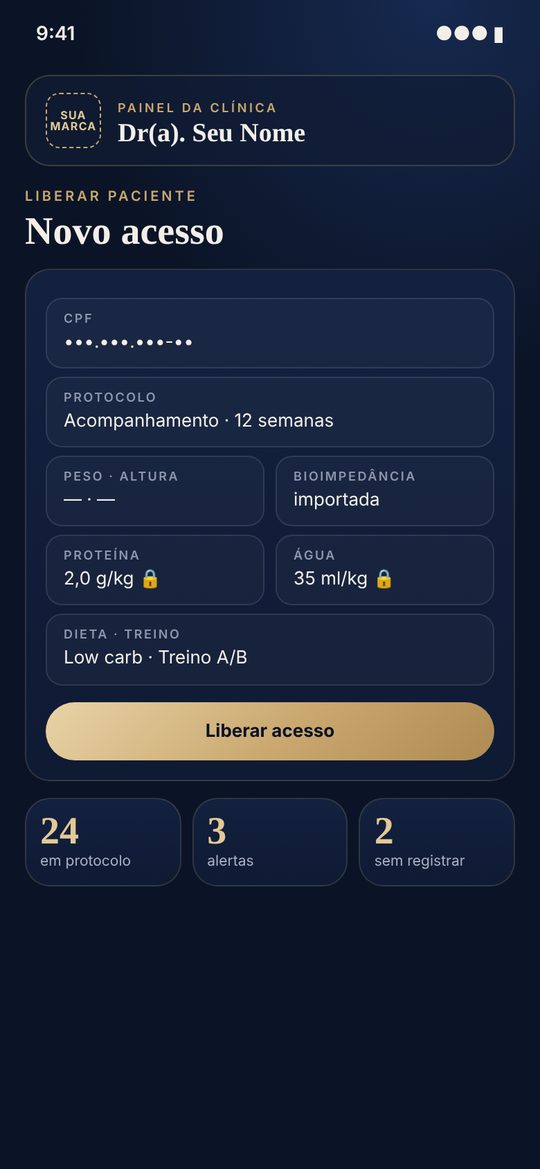 Painel da clínica para liberar paciente por CPF