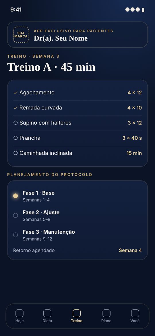 Plano de treino e planejamento do protocolo por fases